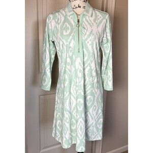 Spartina 449 Women’s Dress Mint Sz M Half Zip Preppy Stretch Coastal